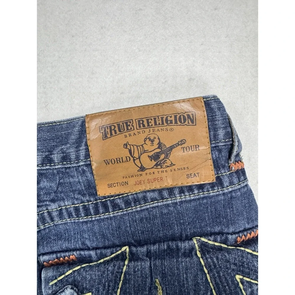 Y2K True Religion Joey SuperT Woman's 30/33 Jean Distressed/Missing Back Buttons